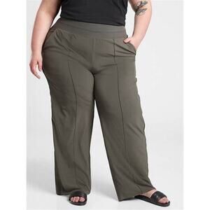Athleta Nolita Wide Leg Olive Green Pants Plus Size 24